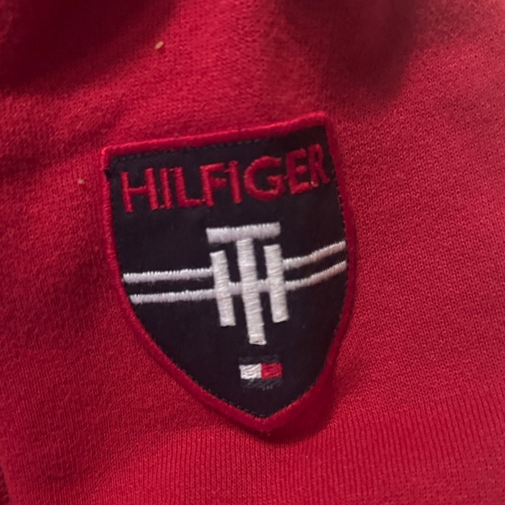 Boys Tommy Hilfiger Red Zip-Up Sweater 8/10 - Picture 3 of 6